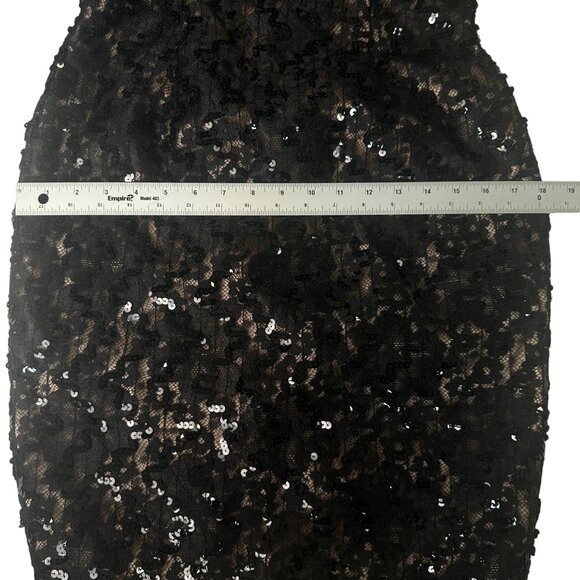 Jessica McClintock Vtg Black Sequin Mini Bodycon Party Cocktail Dress Size 8 NWT - Picture 14 of 14